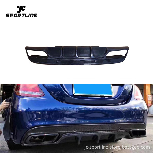 Carbon Fiber Rear Diffuser for Mercedes-Benz C200/C250/C300/C400/C43/C63 AMG S Sedan 2015-2019